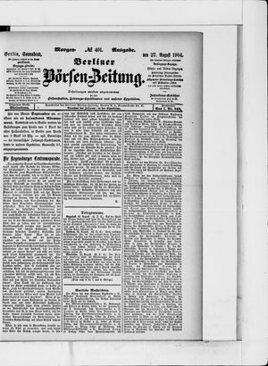 Berliner Börsen-Zeitung vom 27.08.1904