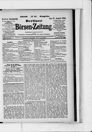 Berliner Börsen-Zeitung vom 27.08.1904