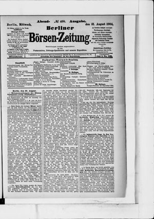 Berliner Börsen-Zeitung vom 31.08.1904
