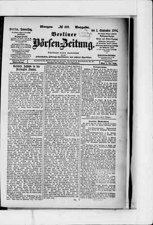 Berliner Börsen-Zeitung vom 01.09.1904