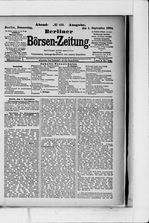 Berliner Börsen-Zeitung vom 01.09.1904