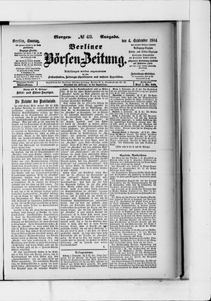 Berliner Börsen-Zeitung vom 04.09.1904