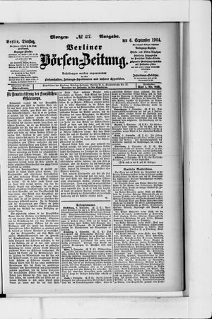 Berliner Börsen-Zeitung vom 06.09.1904