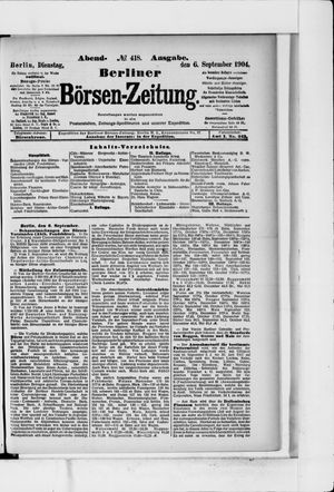 Berliner Börsen-Zeitung vom 06.09.1904