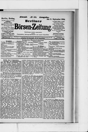 Berliner Börsen-Zeitung vom 09.09.1904