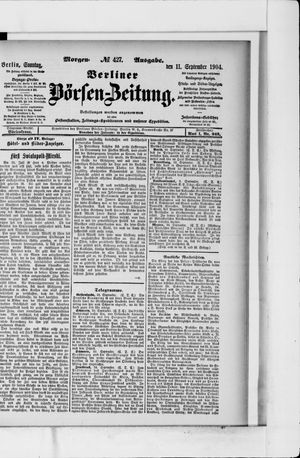 Berliner Börsen-Zeitung vom 11.09.1904