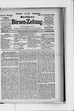 Berliner Börsen-Zeitung vom 13.09.1904