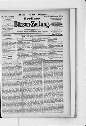 Berliner Börsen-Zeitung vom 19.09.1904