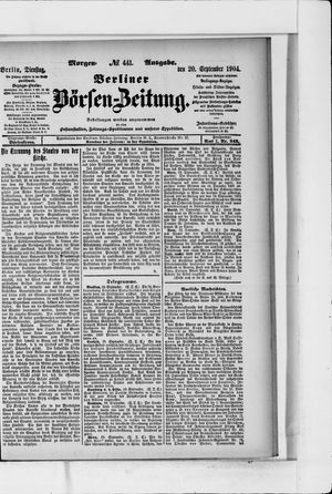 Berliner Börsen-Zeitung vom 20.09.1904