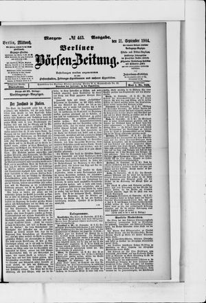 Berliner Börsen-Zeitung vom 21.09.1904
