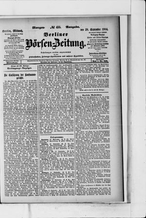 Berliner Börsen-Zeitung vom 28.09.1904