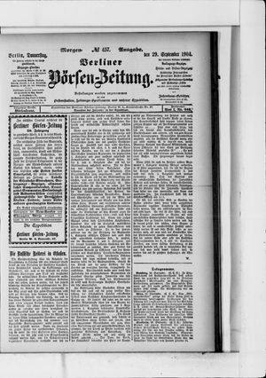 Berliner Börsen-Zeitung vom 29.09.1904