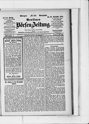 Berliner Börsen-Zeitung vom 30.09.1904