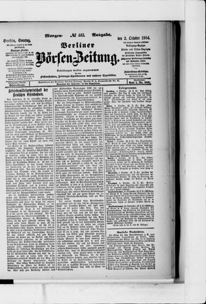Berliner Börsen-Zeitung vom 02.10.1904