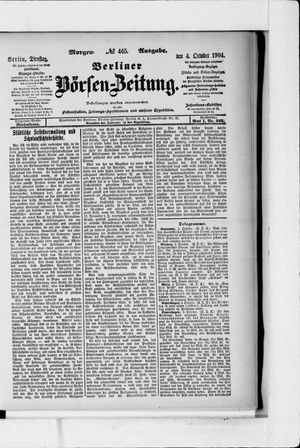 Berliner Börsen-Zeitung vom 04.10.1904
