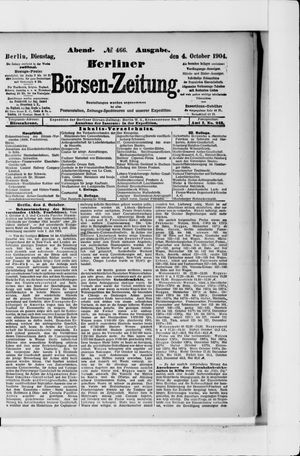 Berliner Börsen-Zeitung vom 04.10.1904
