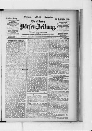 Berliner Börsen-Zeitung vom 07.10.1904