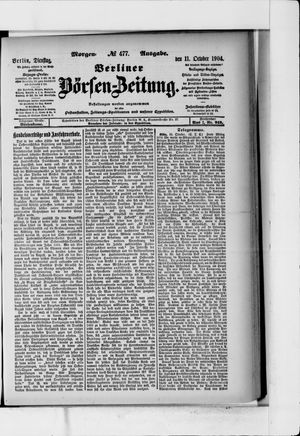Berliner Börsen-Zeitung vom 11.10.1904