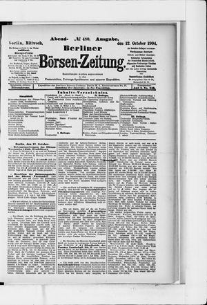 Berliner Börsen-Zeitung vom 12.10.1904