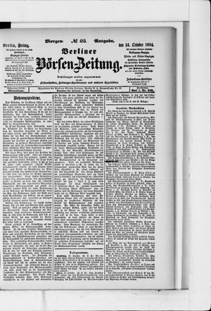 Berliner Börsen-Zeitung vom 14.10.1904