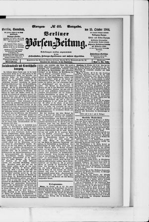 Berliner Börsen-Zeitung vom 15.10.1904