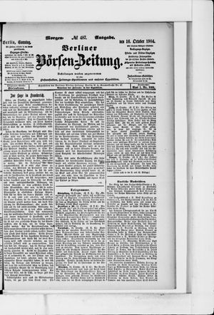 Berliner Börsen-Zeitung vom 16.10.1904