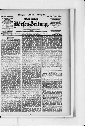 Berliner Börsen-Zeitung vom 20.10.1904