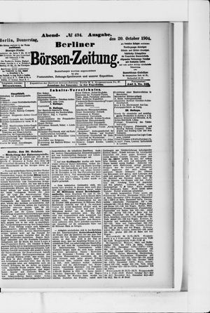 Berliner Börsen-Zeitung vom 20.10.1904