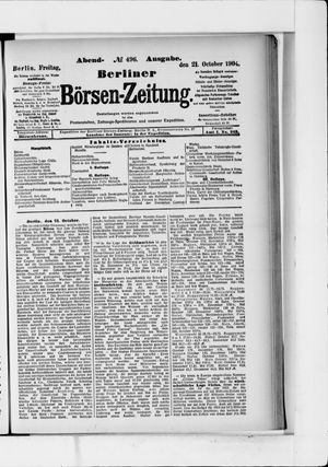 Berliner Börsen-Zeitung vom 21.10.1904