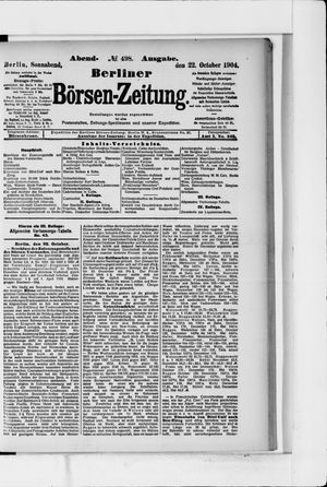 Berliner Börsen-Zeitung vom 22.10.1904