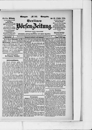 Berliner Börsen-Zeitung vom 26.10.1904