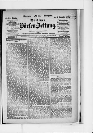 Berliner Börsen-Zeitung vom 01.11.1904