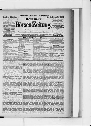 Berliner Börsen-Zeitung vom 01.11.1904
