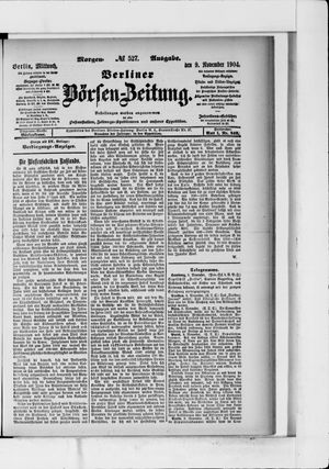 Berliner Börsen-Zeitung vom 09.11.1904
