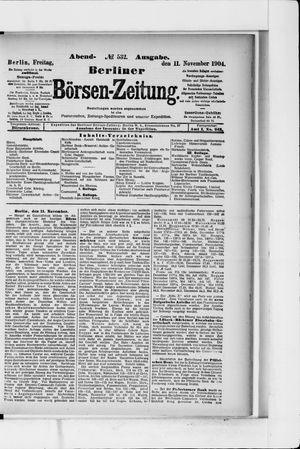 Berliner Börsen-Zeitung on Nov 11, 1904