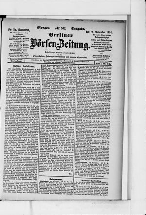 Berliner Börsen-Zeitung vom 12.11.1904