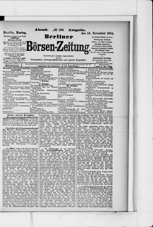 Berliner Börsen-Zeitung vom 14.11.1904