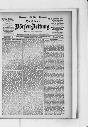 Berliner Börsen-Zeitung vom 18.11.1904
