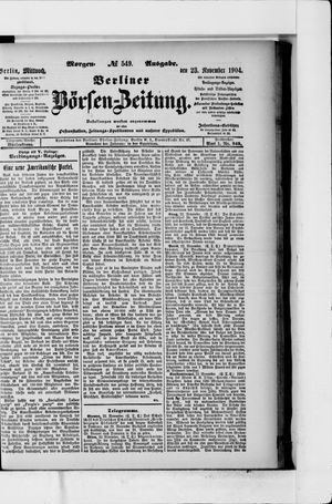 Berliner Börsen-Zeitung vom 23.11.1904