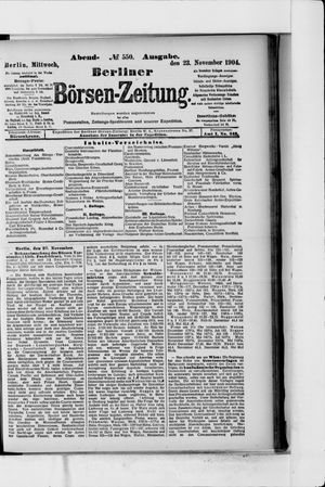 Berliner Börsen-Zeitung vom 23.11.1904
