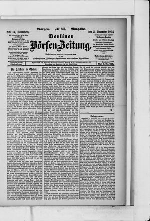 Berliner Börsen-Zeitung vom 03.12.1904