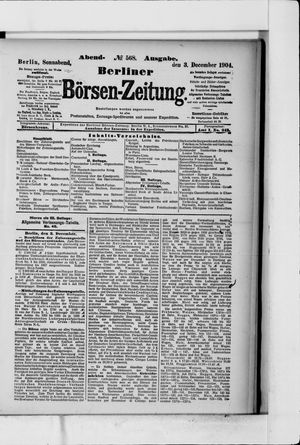 Berliner Börsen-Zeitung vom 03.12.1904