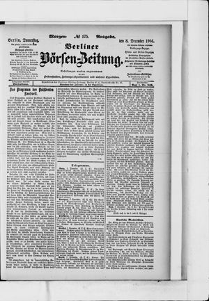 Berliner Börsen-Zeitung vom 08.12.1904
