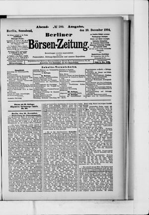 Berliner Börsen-Zeitung vom 10.12.1904