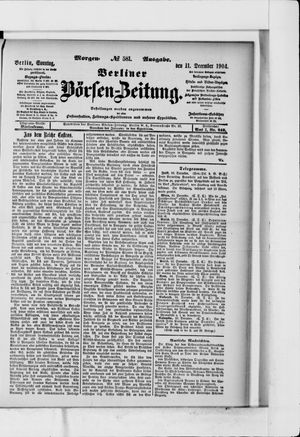 Berliner Börsen-Zeitung vom 11.12.1904