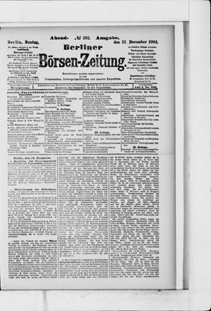 Berliner Börsen-Zeitung vom 12.12.1904