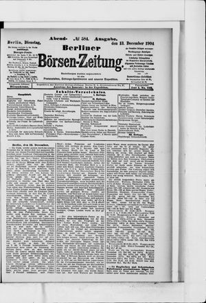 Berliner Börsen-Zeitung vom 13.12.1904