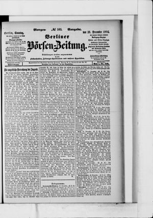 Berliner Börsen-Zeitung vom 18.12.1904