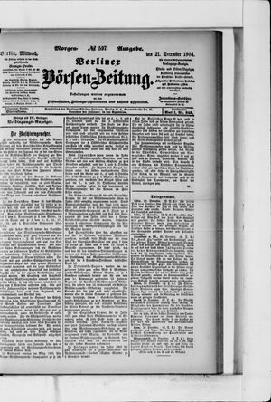 Berliner Börsen-Zeitung vom 21.12.1904