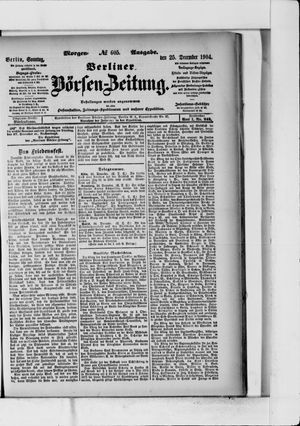 Berliner Börsen-Zeitung vom 25.12.1904